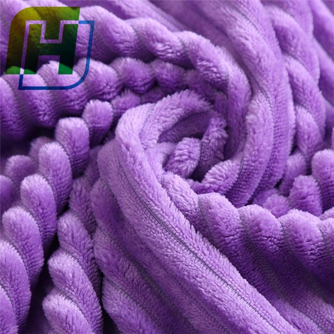 Purple Stripe Velvet Fabric