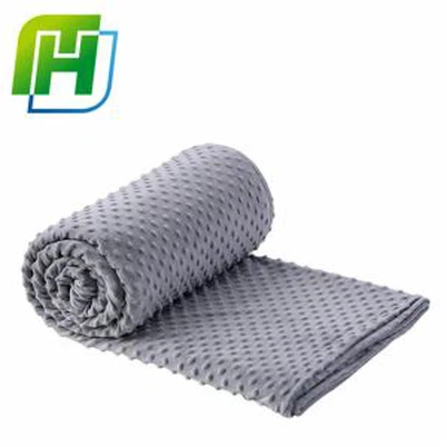 Grijze Minky Dot Fleece verzwaarde dekenhoes